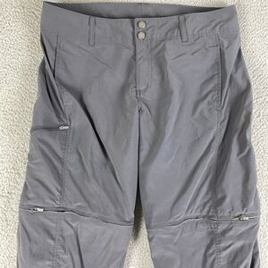 Exofficio Pants Womens 12 Gray BugsAway Cargo Convertible Zip Off Outdoor Hiking